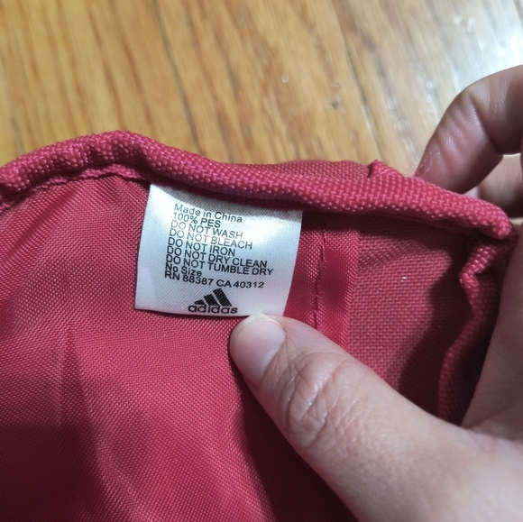 Adidas small mini shoulder bag, 9.5x5x3", pinkish red and aqua/blue color - Picture 14 of 15